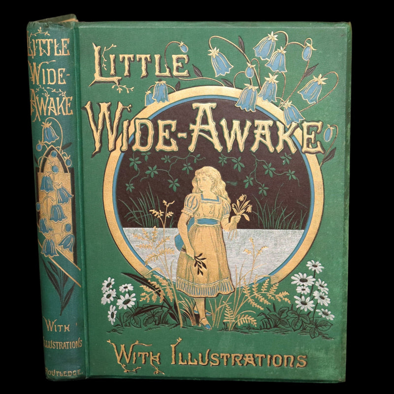 1886 Rare Victorian Book - Little Wide-Awake, Illustrated Magazine for Children