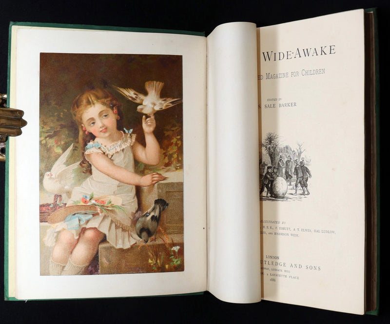 1886 Rare Victorian Book - Little Wide-Awake, Illustrated Magazine for Children
