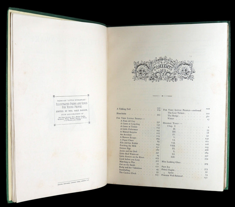 1886 Rare Victorian Book - Little Wide-Awake, Illustrated Magazine for Children