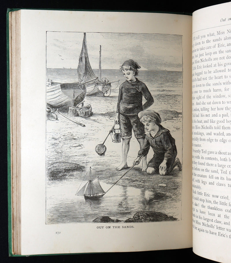 1886 Rare Victorian Book - Little Wide-Awake, Illustrated Magazine for Children