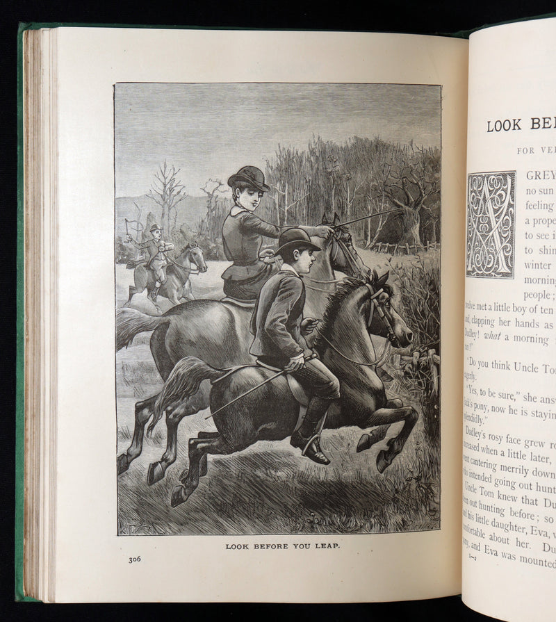 1886 Rare Victorian Book - Little Wide-Awake, Illustrated Magazine for Children