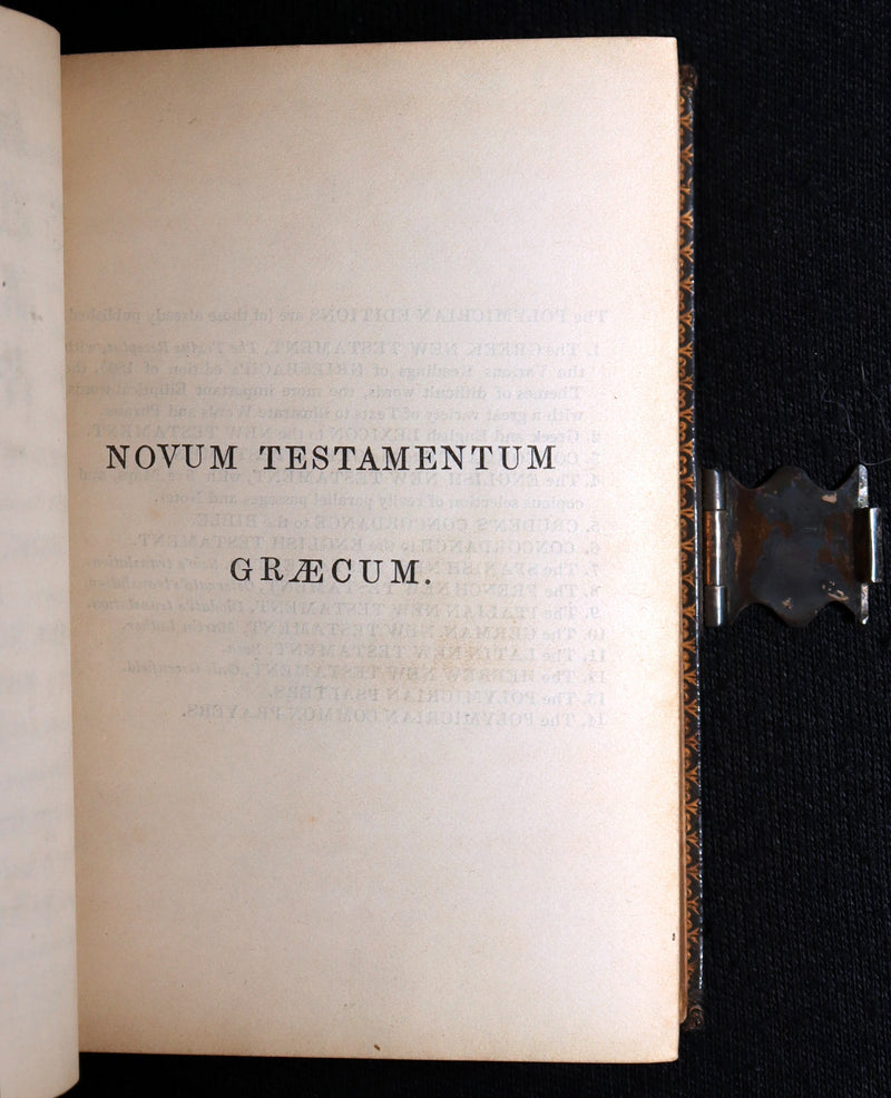 1850 Rare Greek New Testament - Novum Testamentum with Clasp and Maps