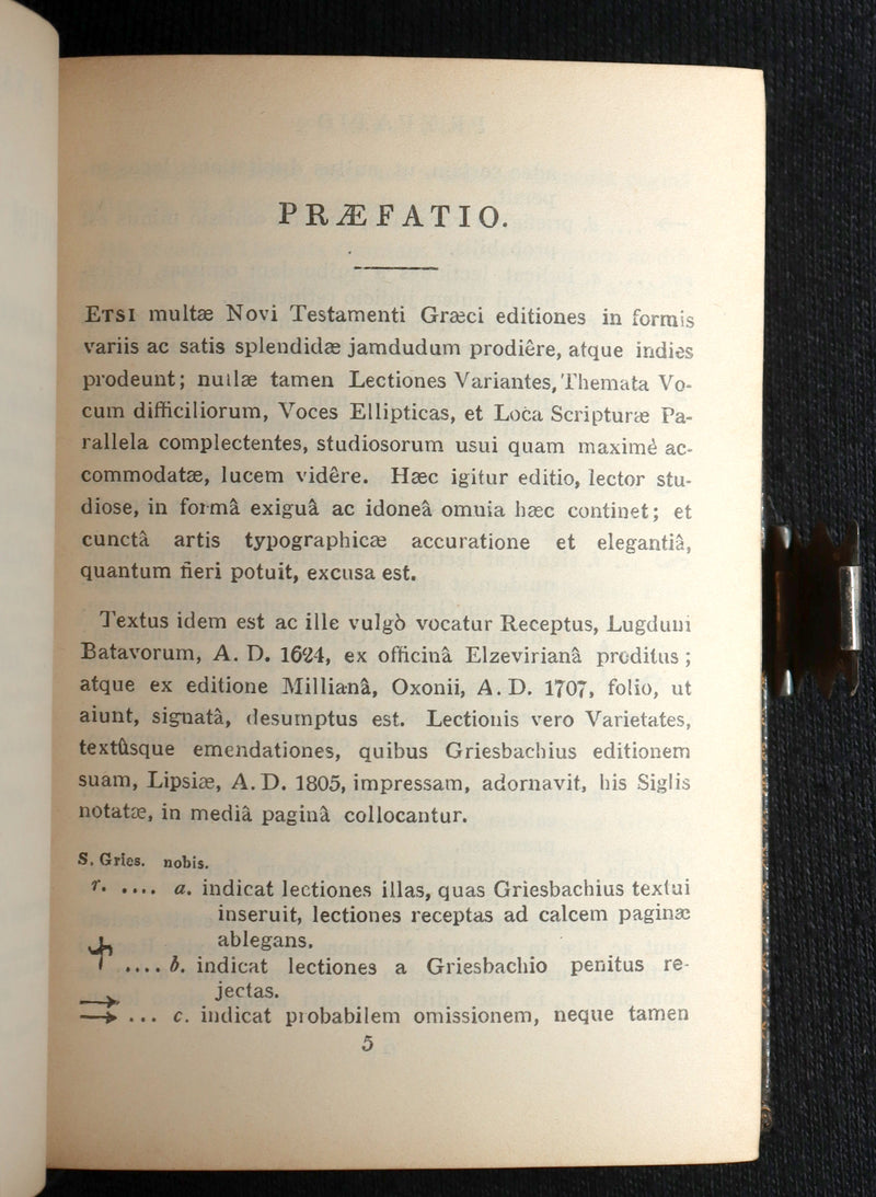1850 Rare Greek New Testament - Novum Testamentum with Clasp and Maps