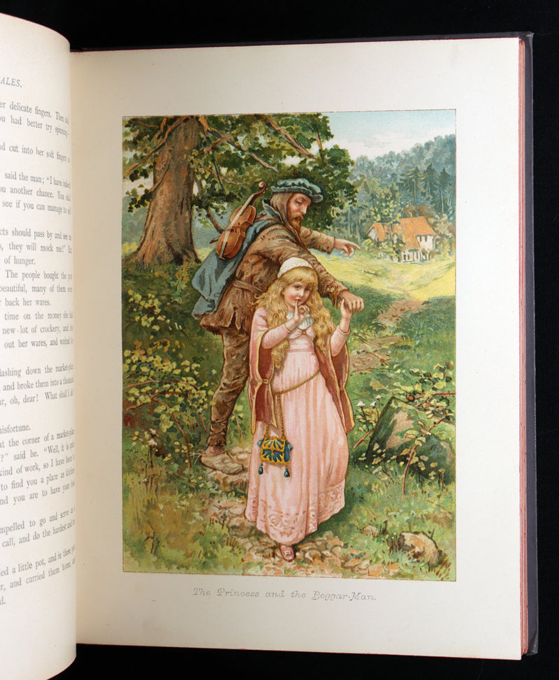 1898 Rare Book - Grimm’s Fairy Tales Illustrated in color by Ada Dennis