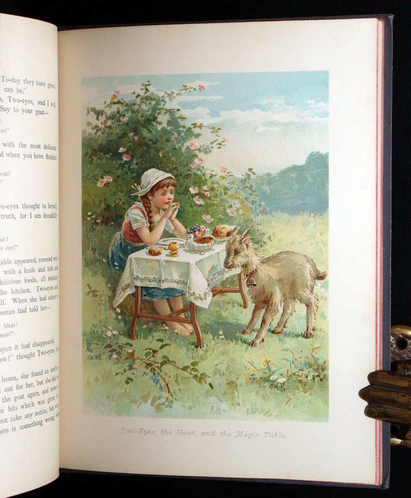 1898 Rare Book - Grimm’s Fairy Tales Illustrated in color by Ada Dennis