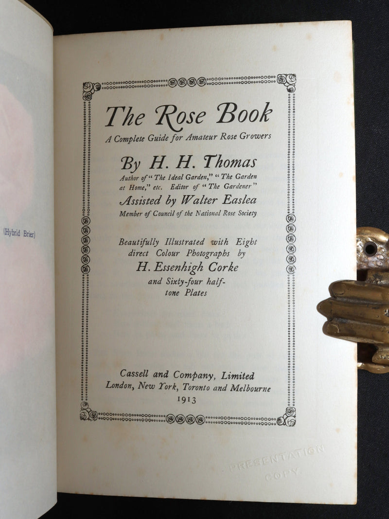 1913 Scarce First Edition - The Rose Book by H.H. Thomas, Illustrated