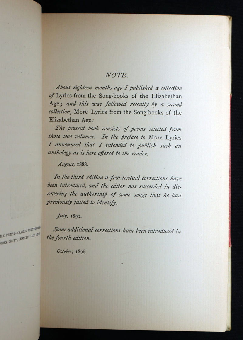 1897 Arts and Crafts binding - Lyrics from the Song-Books of the Elizabethan Age