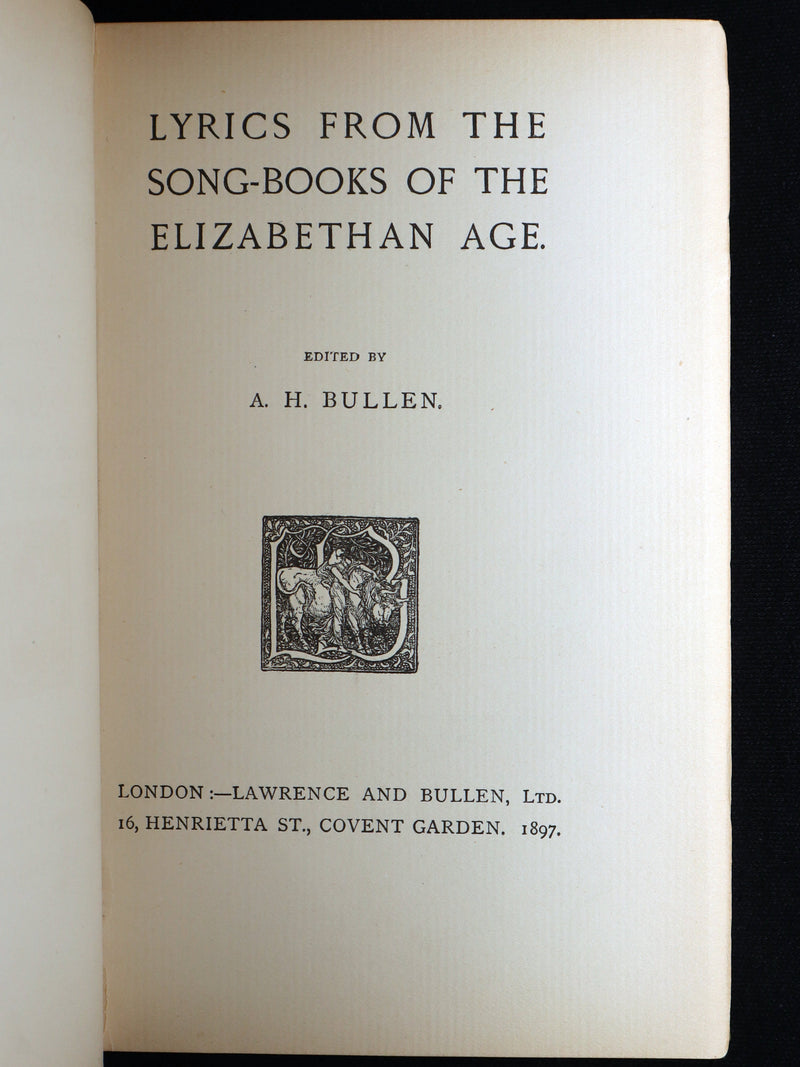 1897 Arts and Crafts binding - Lyrics from the Song-Books of the Elizabethan Age