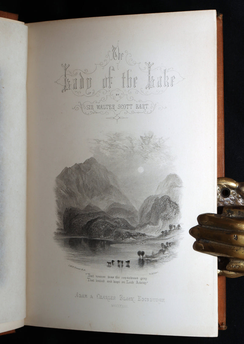 1853 Rare Book - Lady of the Lake by Sir Walter Scott, Illustrated