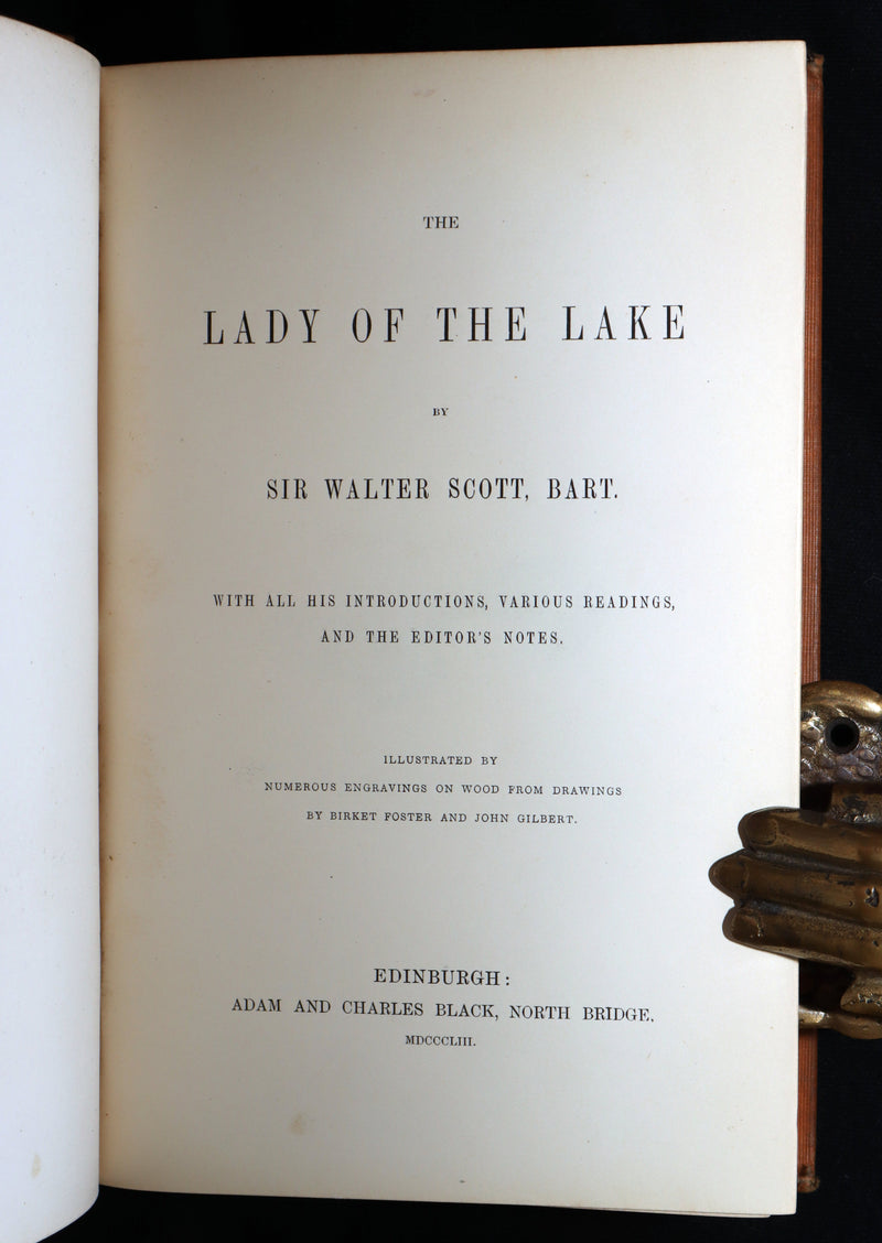 1853 Rare Book - Lady of the Lake by Sir Walter Scott, Illustrated
