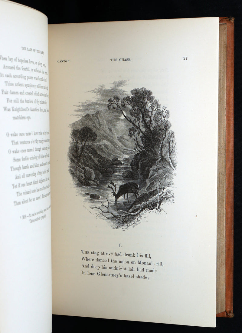 1853 Rare Book - Lady of the Lake by Sir Walter Scott, Illustrated