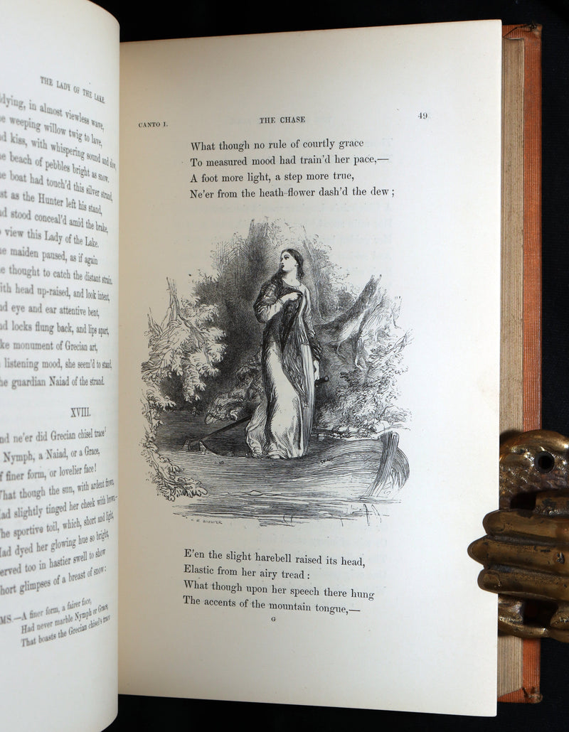 1853 Rare Book - Lady of the Lake by Sir Walter Scott, Illustrated