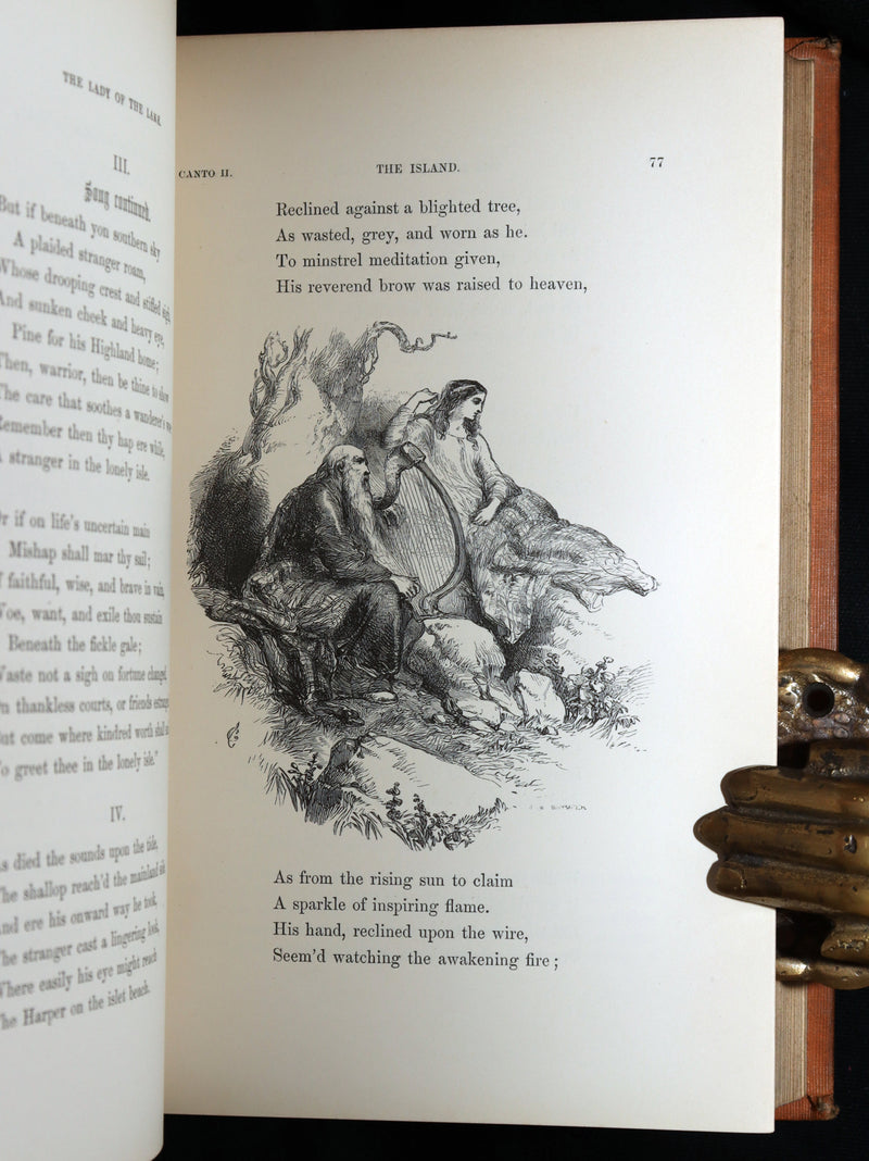 1853 Rare Book - Lady of the Lake by Sir Walter Scott, Illustrated
