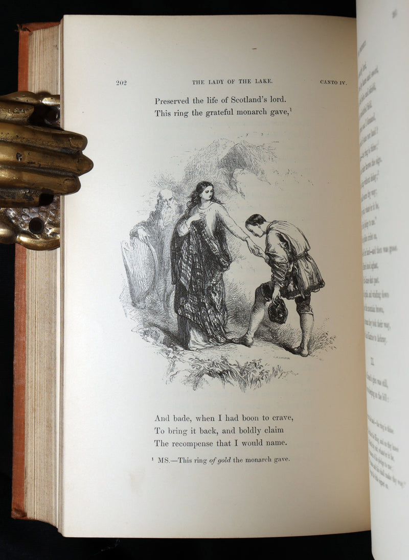 1853 Rare Book - Lady of the Lake by Sir Walter Scott, Illustrated
