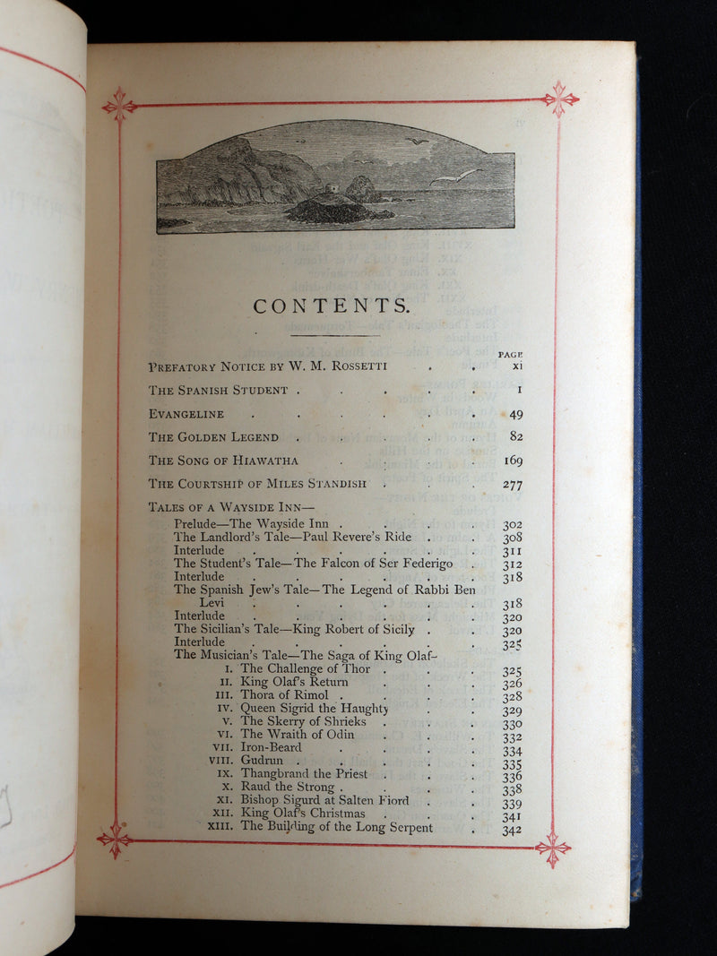 1882 Rare Book - The Poetical Works of Henry W. Longfellow, Illustrated