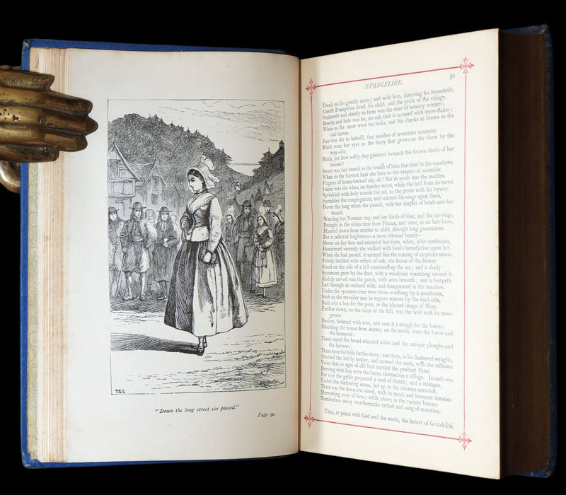 1882 Rare Book - The Poetical Works of Henry W. Longfellow, Illustrated
