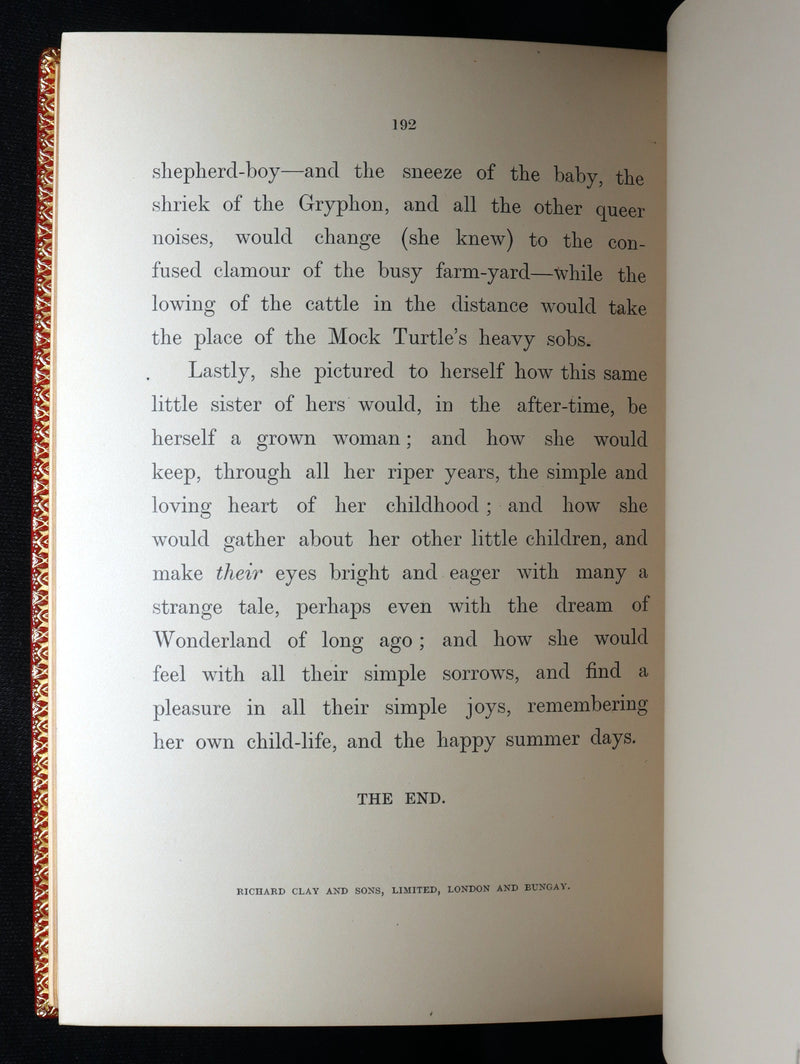 1899 Rare Zaehnsdorf Binding - Alice’s Adventures in Wonderland by Lewis Carroll