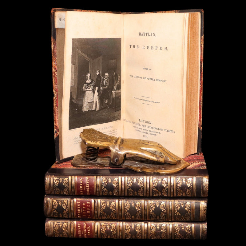 1856 Rare Captain Frederick Marryat Set - Mr. Midshipman Easy; Peter Simple; ...