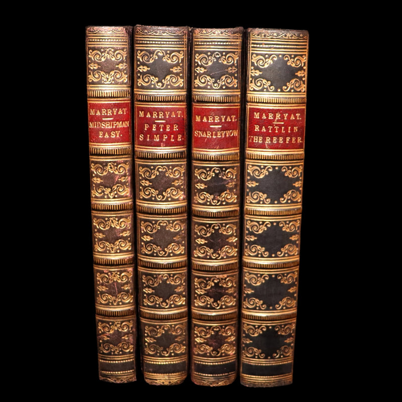 1856 Rare Captain Frederick Marryat Set - Mr. Midshipman Easy; Peter Simple; ...