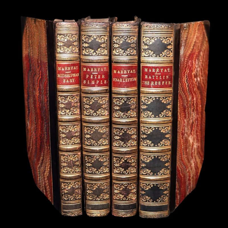 1856 Rare Captain Frederick Marryat Set - Mr. Midshipman Easy; Peter Simple; ...