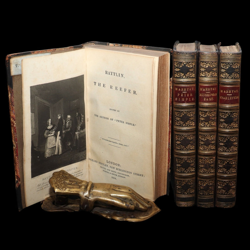 1856 Rare Captain Frederick Marryat Set - Mr. Midshipman Easy; Peter Simple; ...