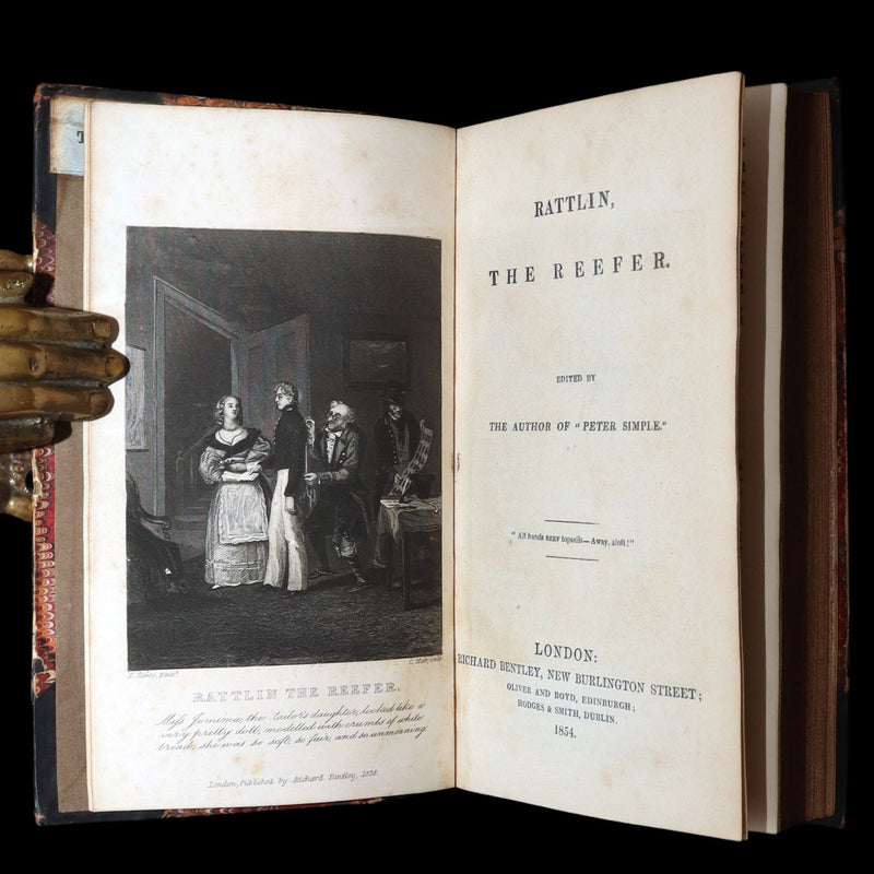 1856 Rare Captain Frederick Marryat Set - Mr. Midshipman Easy; Peter Simple; ...