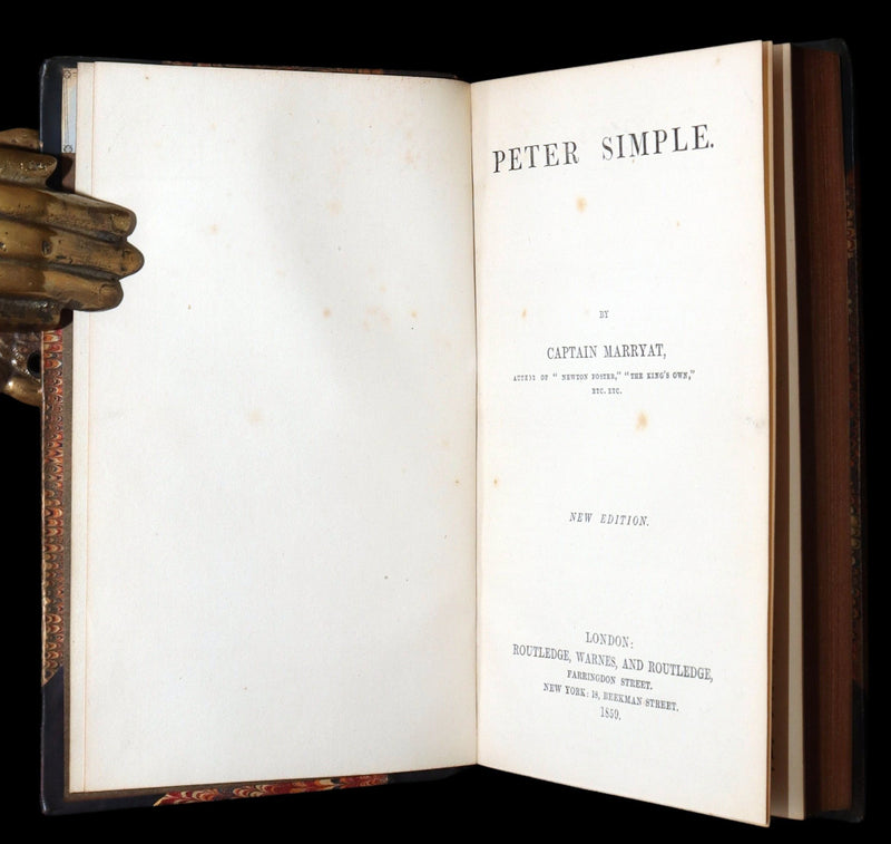 1856 Rare Captain Frederick Marryat Set - Mr. Midshipman Easy; Peter Simple; ...
