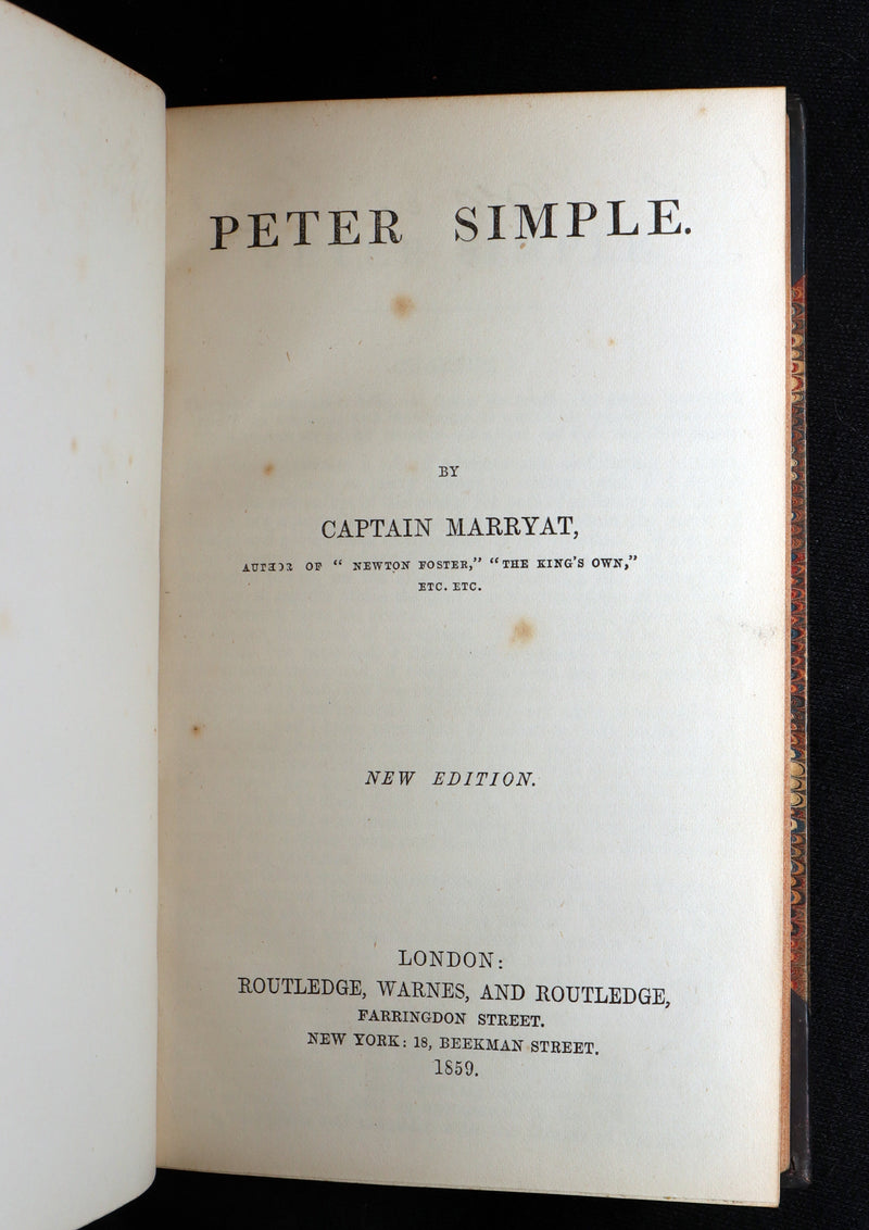 1856 Rare Captain Frederick Marryat Set - Mr. Midshipman Easy; Peter Simple; ...
