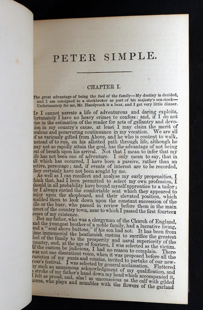 1856 Rare Captain Frederick Marryat Set - Mr. Midshipman Easy; Peter Simple; ...