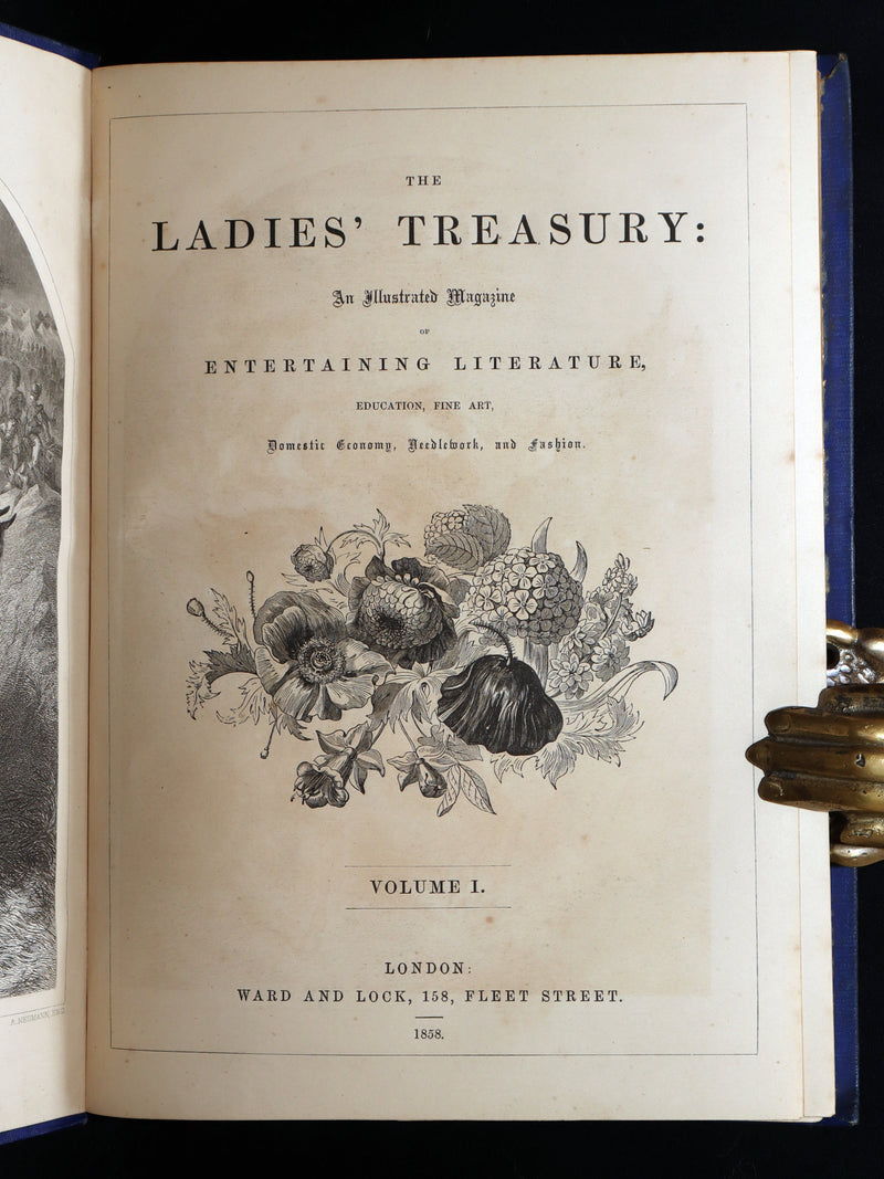 1858 Rare Victorian Book set - The Ladies’ Treasury, An Illustrated Magazine