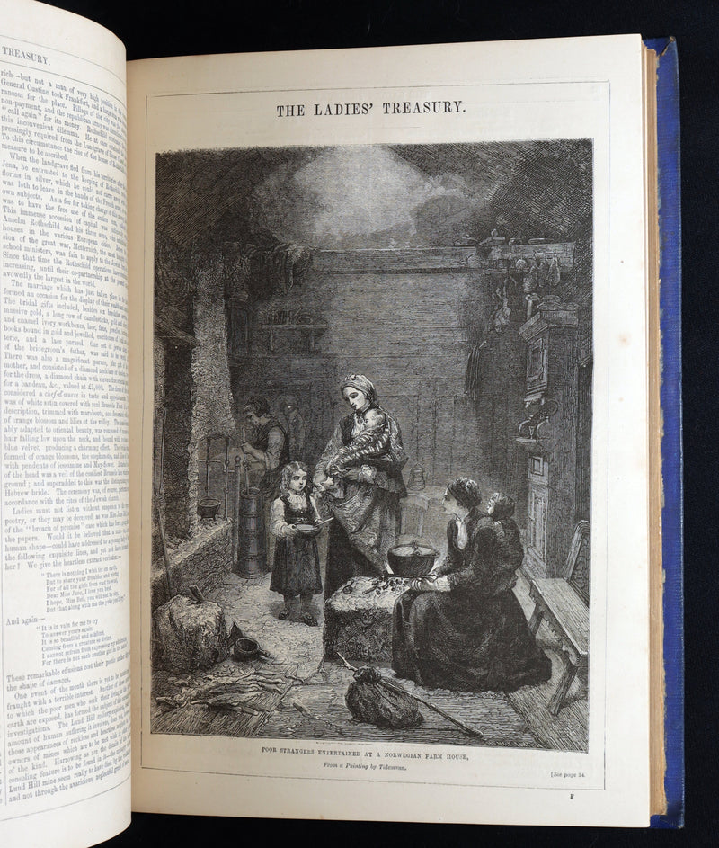 1858 Rare Victorian Book set - The Ladies’ Treasury, An Illustrated Magazine