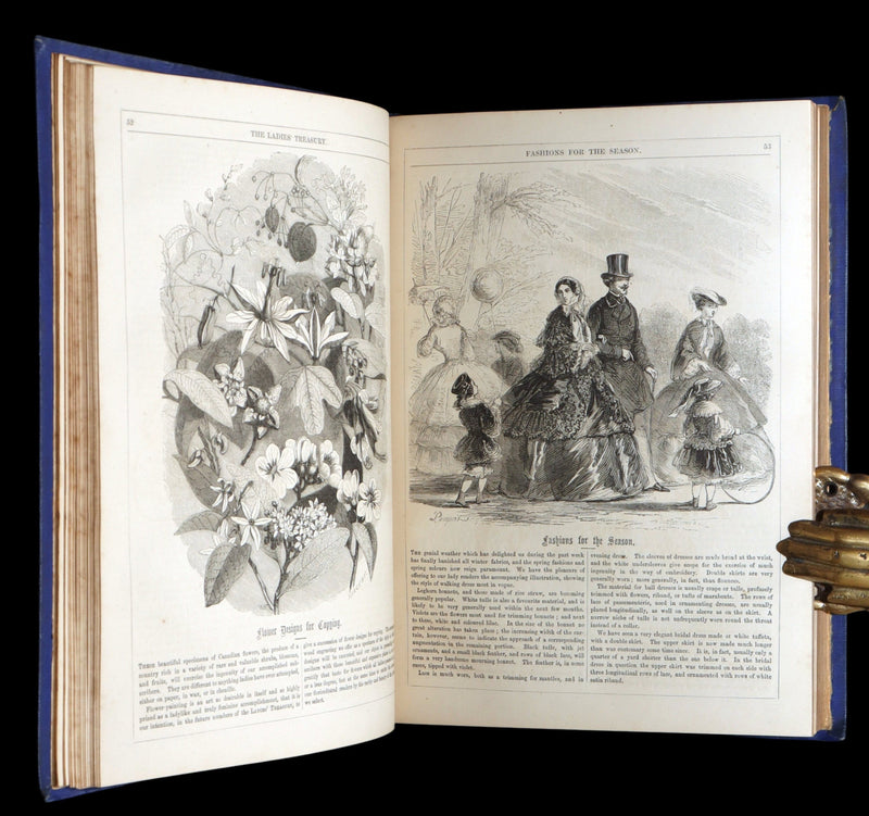 1858 Rare Victorian Book set - The Ladies’ Treasury, An Illustrated Magazine