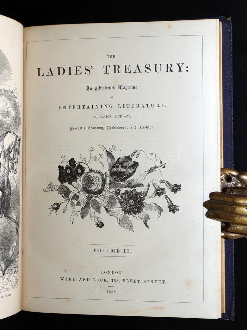 1858 Rare Victorian Book set - The Ladies’ Treasury, An Illustrated Magazine