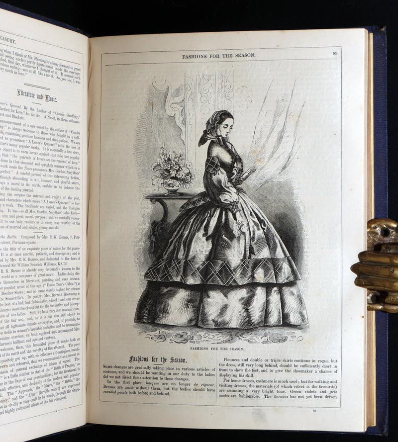 1858 Rare Victorian Book set - The Ladies’ Treasury, An Illustrated Magazine