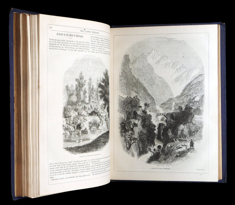 1858 Rare Victorian Book set - The Ladies’ Treasury, An Illustrated Magazine