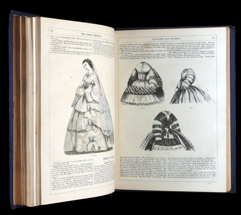 1858 Rare Victorian Book set - The Ladies’ Treasury, An Illustrated Magazine