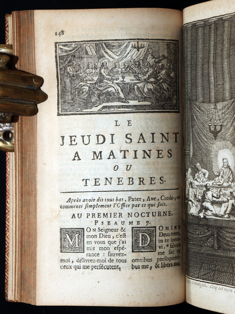 1756 Rare French Latin Book - Office of Holy Week, Office de la Semaine Sainte
