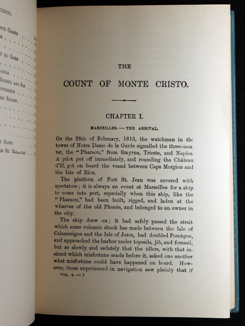 1894 Rare Book Set - The Count of Monte Cristo by Alexandre Dumas