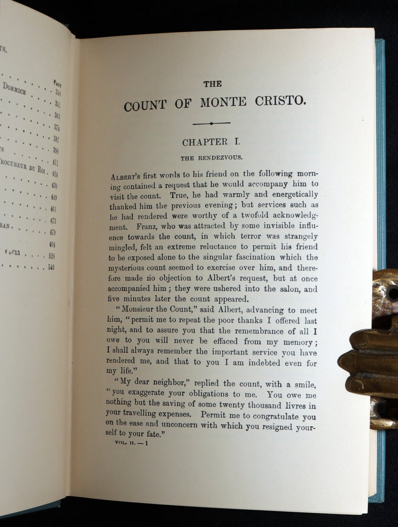 1894 Rare Book Set - The Count of Monte Cristo by Alexandre Dumas