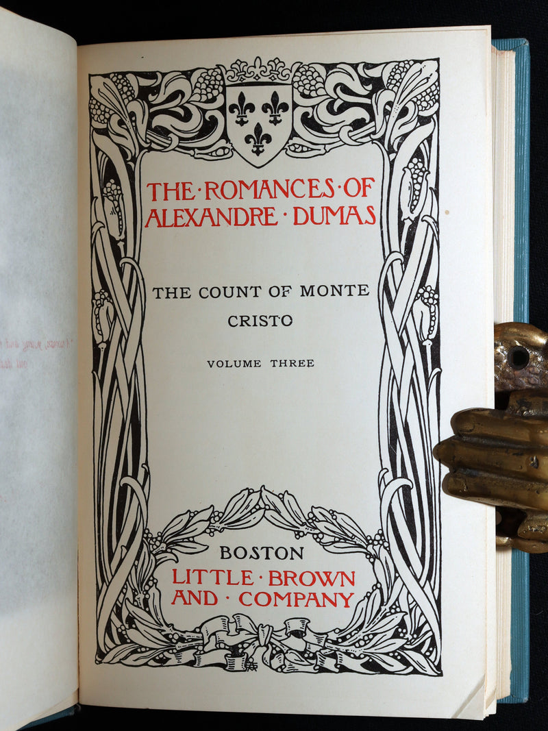 1894 Rare Book Set - The Count of Monte Cristo by Alexandre Dumas