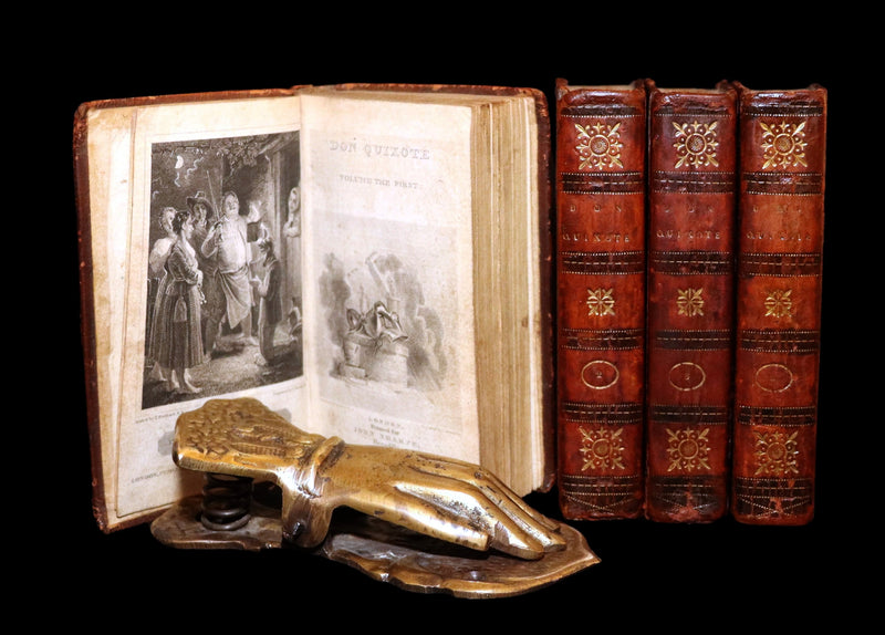 1809 Rare Book Set - Life and Exploits of Don Quixote de la Mancha, Illustrated