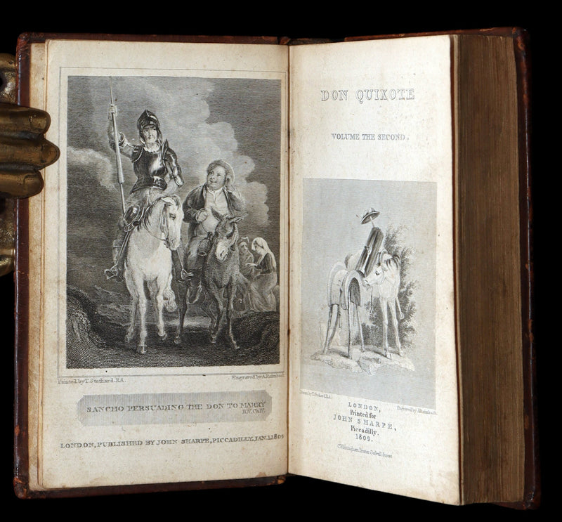 1809 Rare Book Set - Life and Exploits of Don Quixote de la Mancha, Illustrated