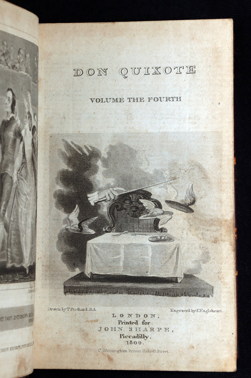 1809 Rare Book Set - Life and Exploits of Don Quixote de la Mancha, Illustrated