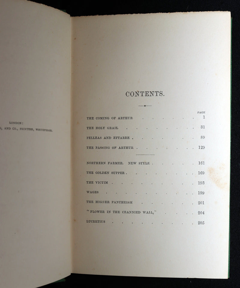 1870 First Edition - Legend of King Arthur, The Holy Grail by Alfred Tennyson