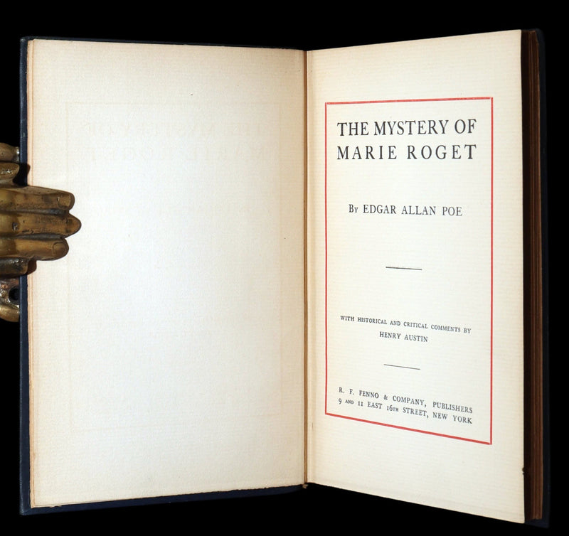 1899 Rare Book - The Mystery of Marie Roget by Edgar Allan Poe