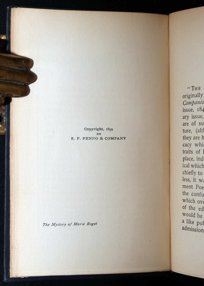 1899 Rare Book - The Mystery of Marie Roget by Edgar Allan Poe