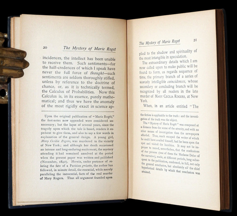 1899 Rare Book - The Mystery of Marie Roget by Edgar Allan Poe