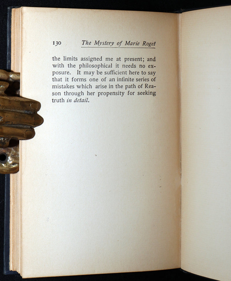 1899 Rare Book - The Mystery of Marie Roget by Edgar Allan Poe