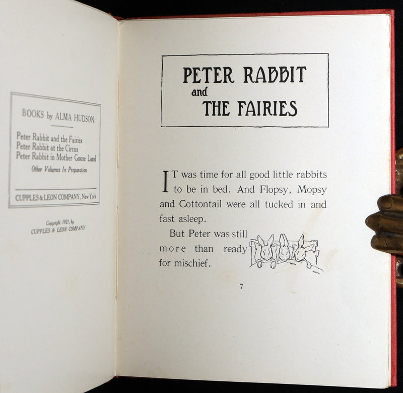 1921 Rare First Edition - Peter Rabbit and the Fairies by Alma & Richard Hudson