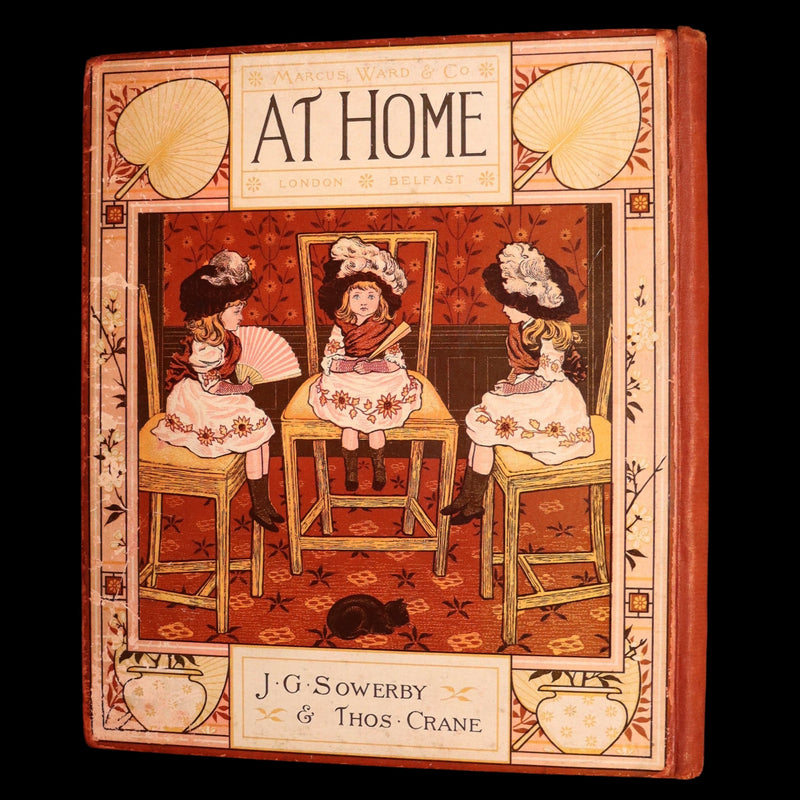 1881 Rare Book - At Home Illustrated by J. G. Sowerby, Decorated by Thomas Crane